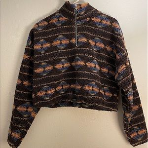 $75 BDG Urban Outfitters O-Ring Half Zip Fleece Pullover